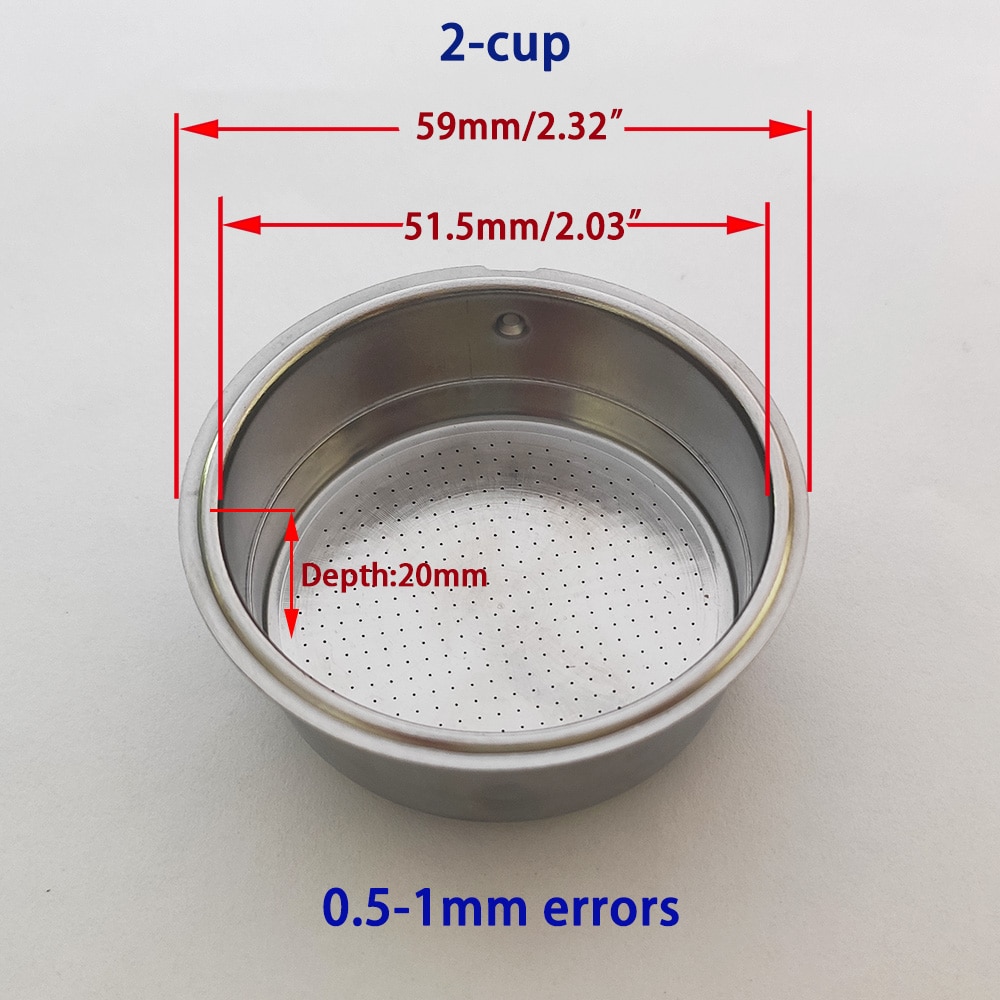 51mm Double-Cup Coffee Machine Pressurized Filter Basket for Household Coffee Maker Parts Non-Pressurized Coffee 2-Cup