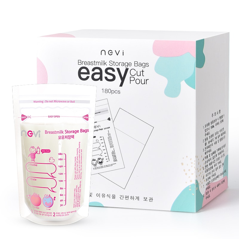 NCVI Breastmilk Storage Bags,180 Counts 6 Oz Milk Freezer Bags for Long Term Breastfeeding Storage Imported From Korea,BPA Free