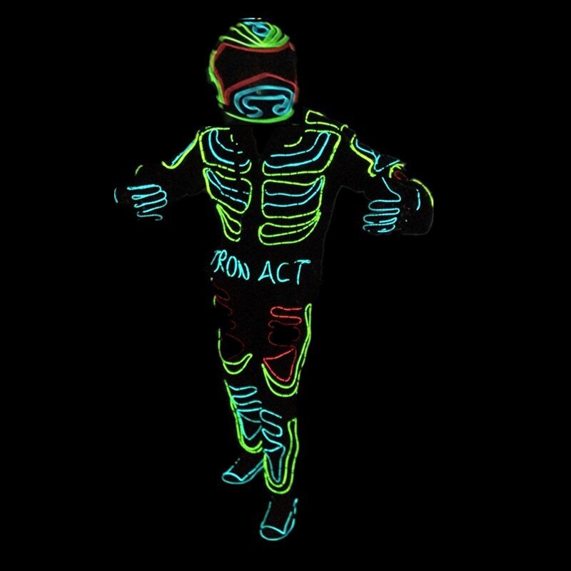 EL Growing Flashing Robot Suit Party event evening performance LED Tron Dance Wear Birthday christmas dj show stage Costume