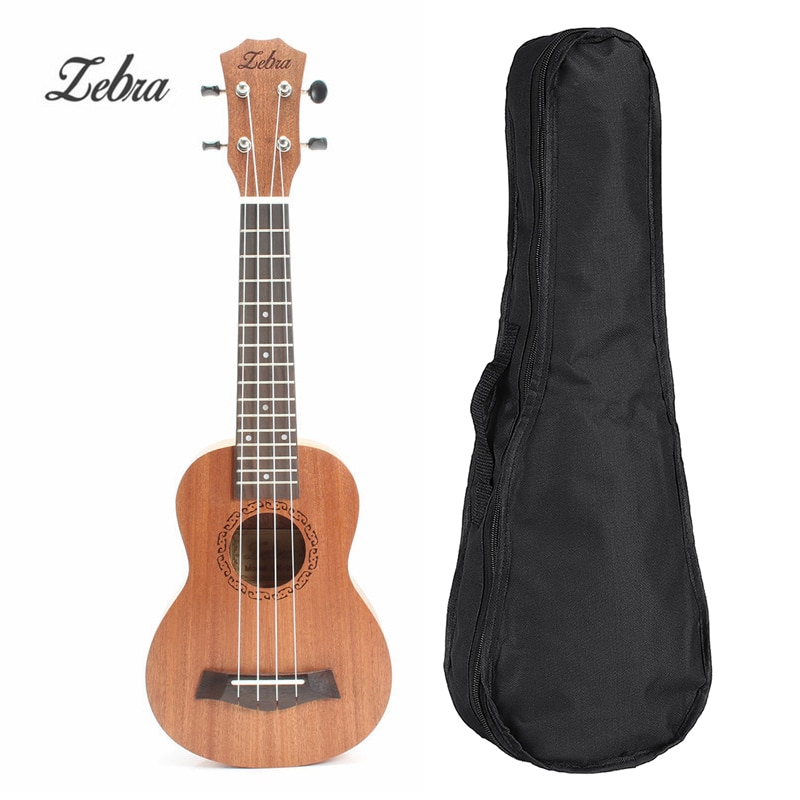 Zebra 21 inches Ukulele Tenor Soprano Mahogany Rosewood 15 Frets 4 Strings Hawaiian Guitar Ukulele Bag Musical Instruments