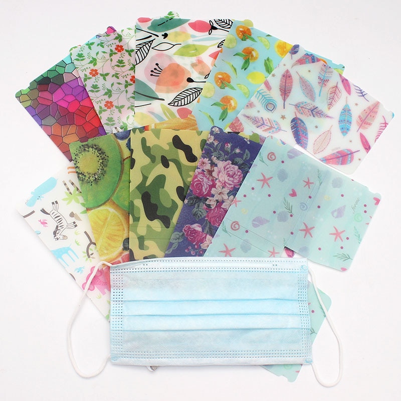 1Pc Flowers Portable Plastic Mask Clips Disposable Face Mask Storage Case Container Foldable Mask Holder Recycling Mask Storage