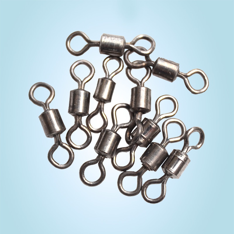 50Pcs Swivel Fishing connector Hook Ball Bearing Swivel Solid Rings Fishing Connector Fishing Hooks