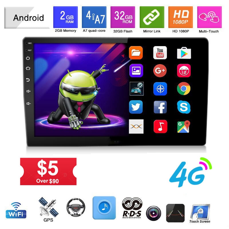 Essgoo Car Radio 2 din Android 9.1 7/9/10 inch Auto Stereo Player Autoradio Bluetooth GPS 2G+32G 4G For Volkswagen Toyota Honda