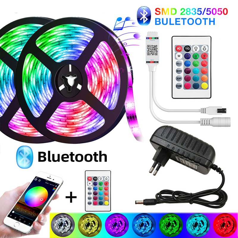 Led lights strips RGB strip SMD 5050 2835 Waterproof 5M 10M 15M 20M Luces DC 12V Power LED for Room Tape Neon Ribbon Full Set