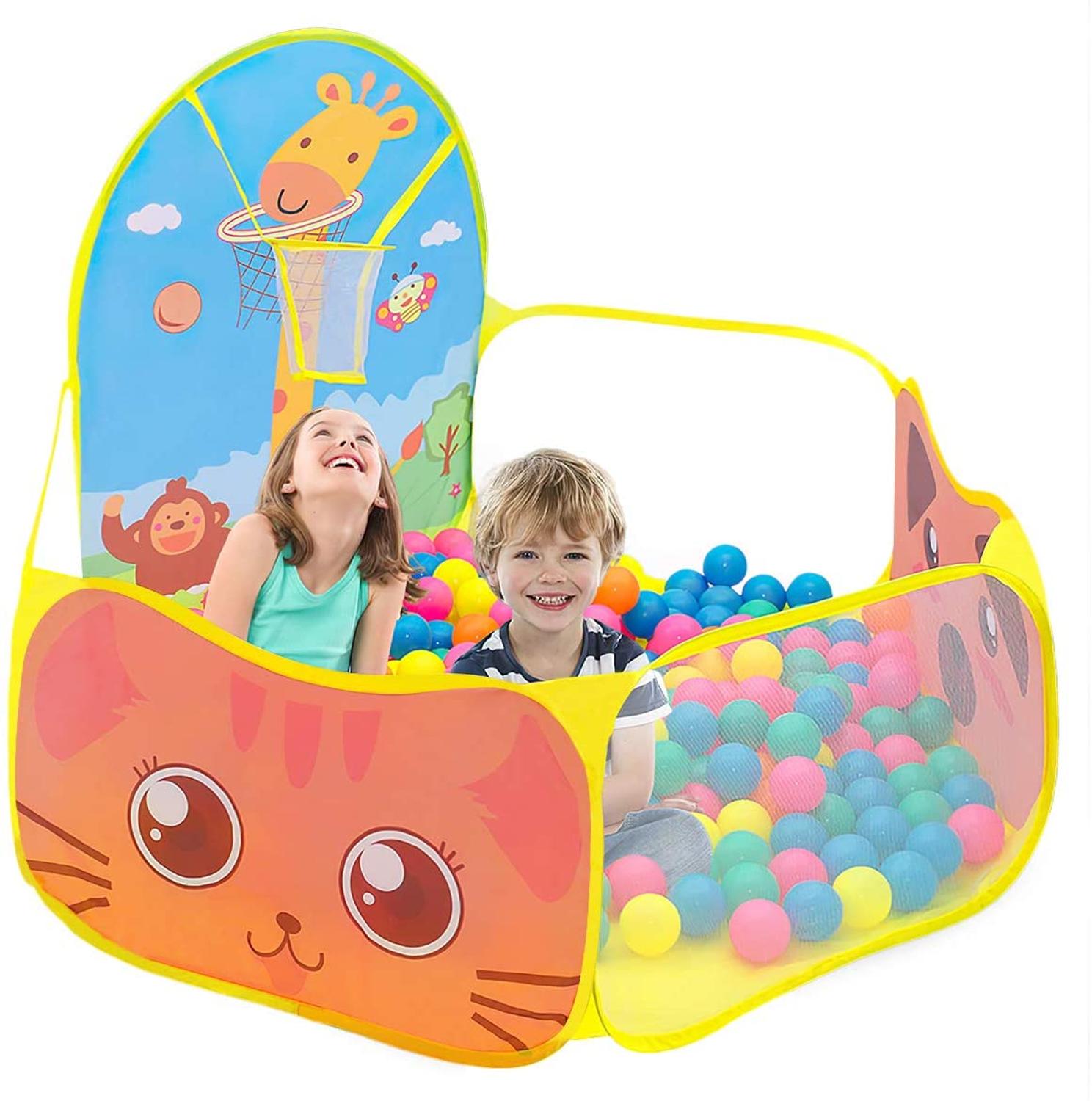 1.2M Baby Playpen Playground Bebe Ball Pit Balls Dry Pool with Basketball Hoop Children’s Tent Park Portable Kids Balloons Toys