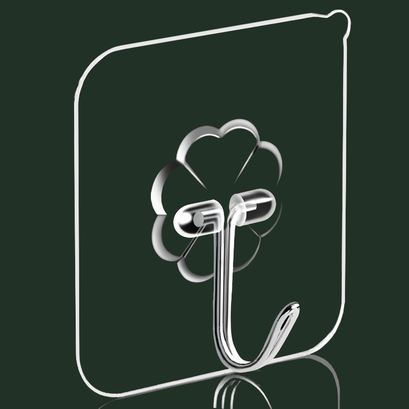 Transparent Wall-mounted Invisible Nail-Free Super Suction Cup Adhesive Hook Household Kitchen Bathroom Accessories