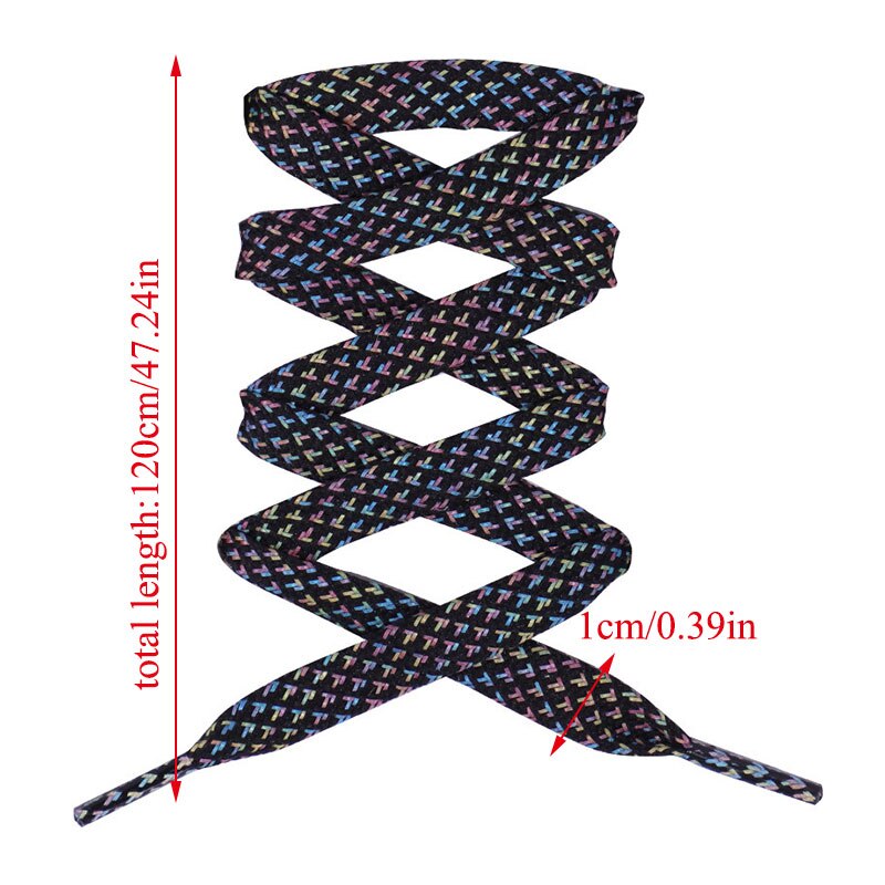 1 Pairs 120Cm Shoelaces Unisex Reflective Shoes Lace Classic Flat Bootlaces Rope Shoes Rope Light Shoelaces Shoe Accessories