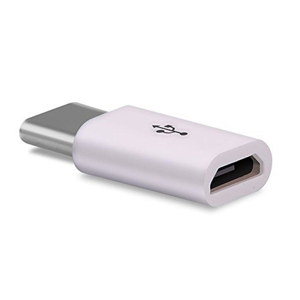 Universal USB 3.1 Type-c Connector to Micro USB Male to Female Converter Mini Portable USB-C Data Adapter Bundle 1 Black, White