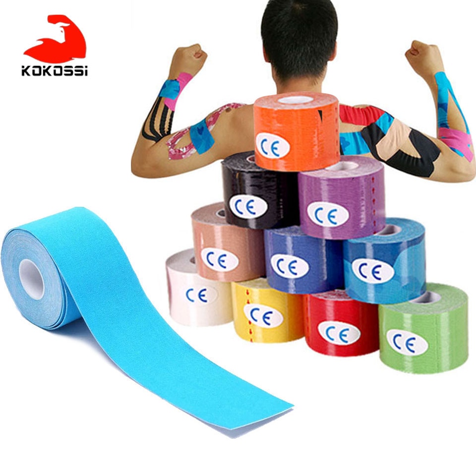 KoKossi 1PCS Medical Bandage Muscle Sports Tape Sports Elastic Roll Adhesive Muscle Bandage Pain Care Tape Knee Elbow Protector