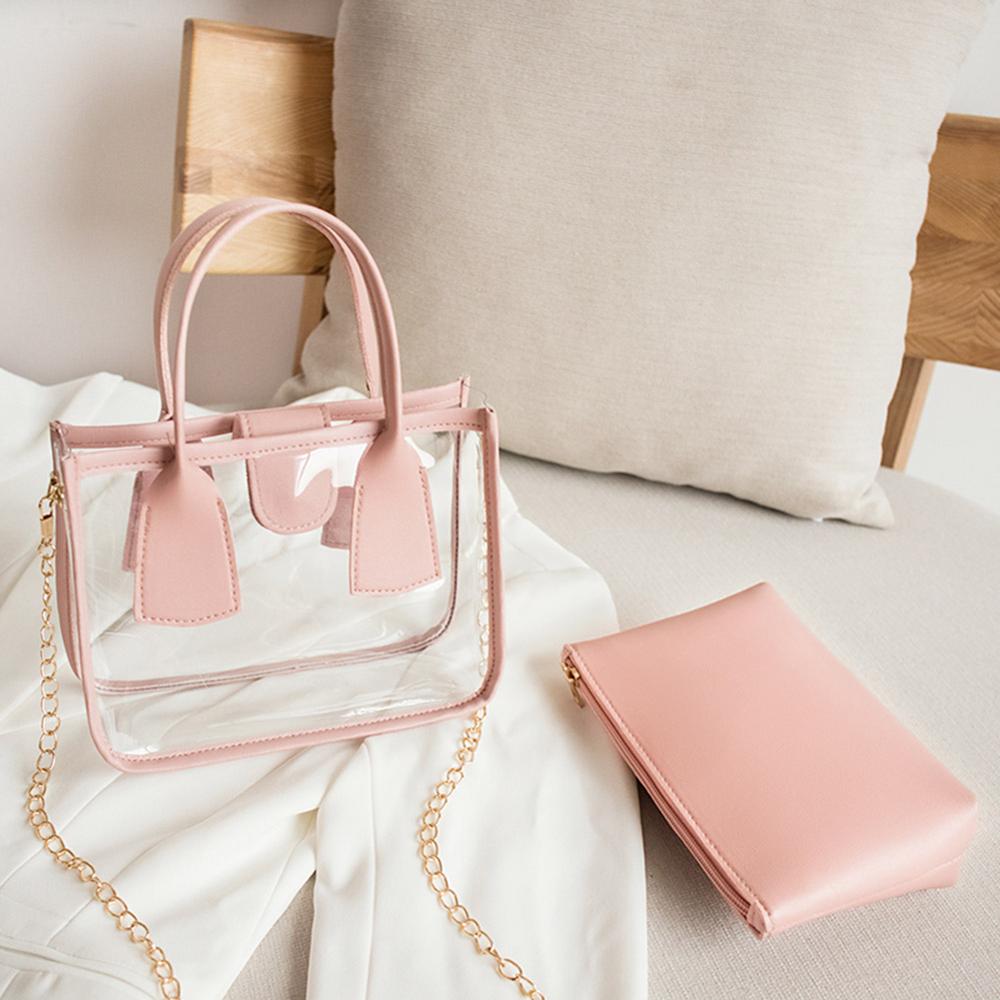 Casual PVC Transparent Shoulder Bag Women Jelly Handbag Small Chain Crossbody Bags Fashion Travel Clutch Phone Totes 2020