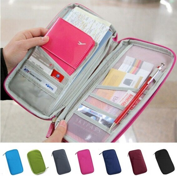Travel Wallet Passport Credit Card Organizer Cash Holder Document Bag Multifunction Purse Travel Wallet Pack Clutch Mujer