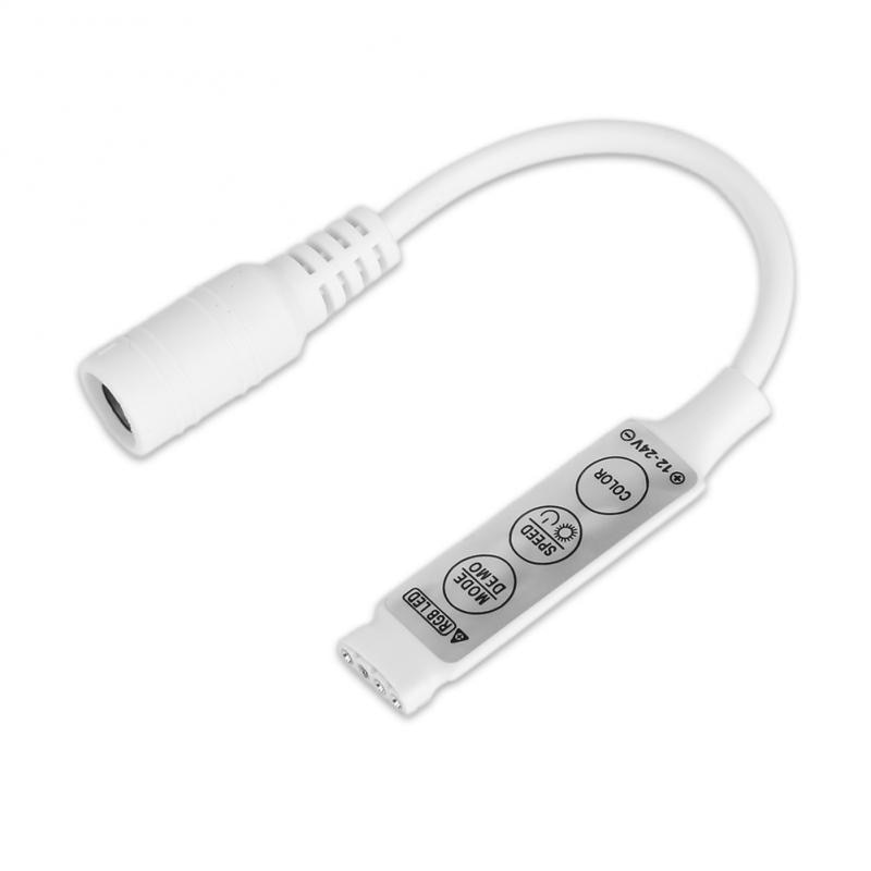 New Professional Mini Size DC12V-24V RGB Led Controller Dimmer Mini 3 Keys DC Connector Control RGB LED Strip Light