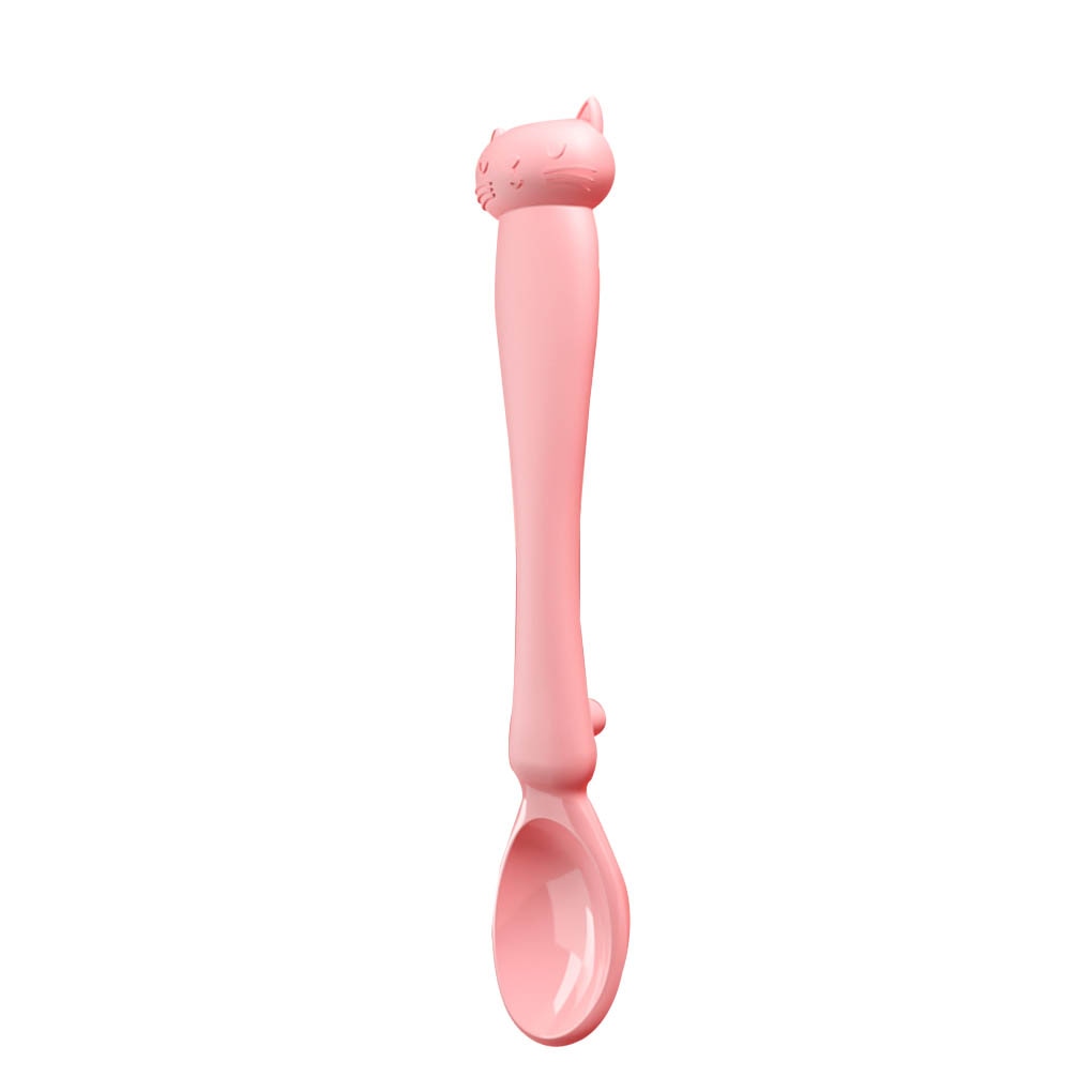 New Food Grade Silicone Baby Soft Soup Spoon High-temperature Resistant Infant Training Spoon Cute Baby Feeding Tableware