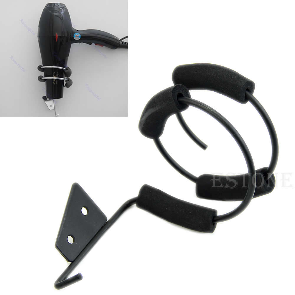 Practical Spiral Blow Dryer Stand Flat Hair Iron Wall Mont Hang Holder Organizer