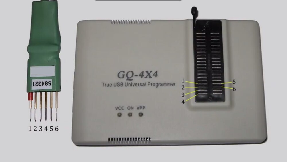 Reprogram Toyota Prius Combination Meter Odometer,by GQ-4X V4 EPROM Programmer and 2.54mm 6 position pogo adapter for Toyota