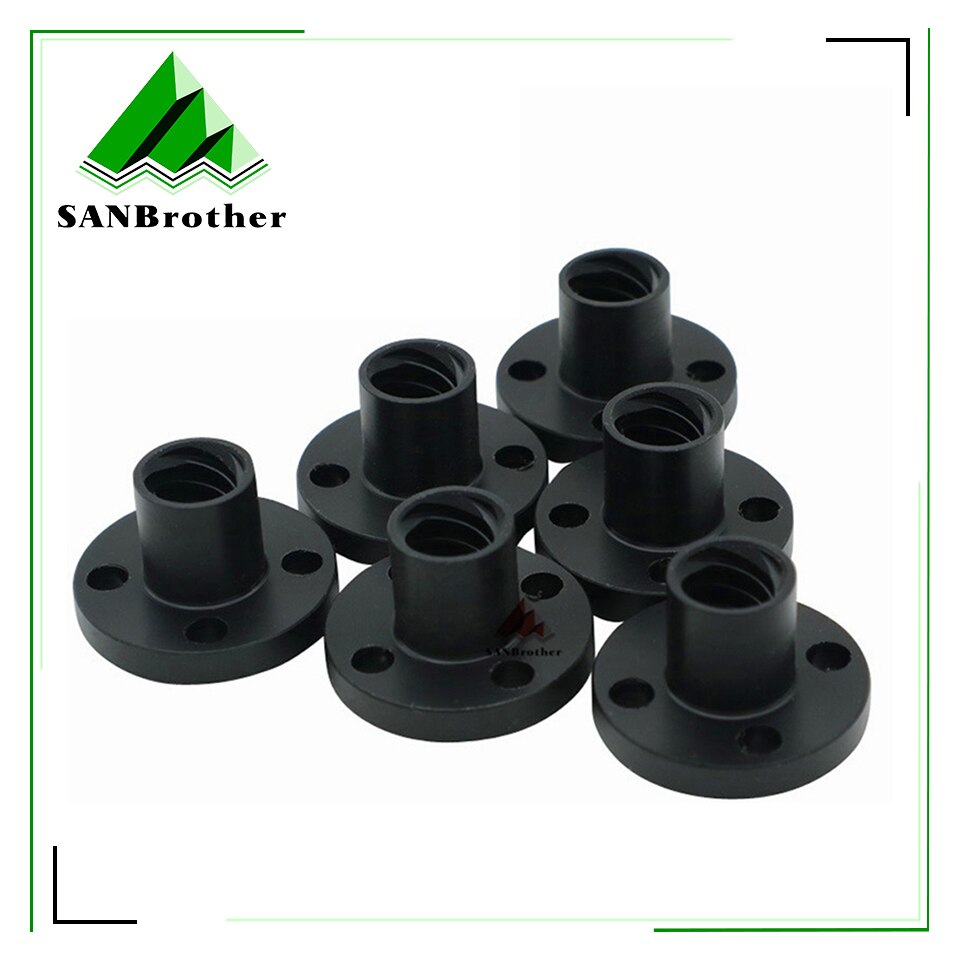 1PCS 3D Printer Parts Black TR8 lead screw POM nut T8 nut trapezoidal screw POM lead 1mm 2mm 4mm 8mm