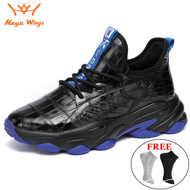 Luxury Authentic Crocodile Belly Skin Male Casual Sneakers Men's Trend Sport Shoes Brand Designer