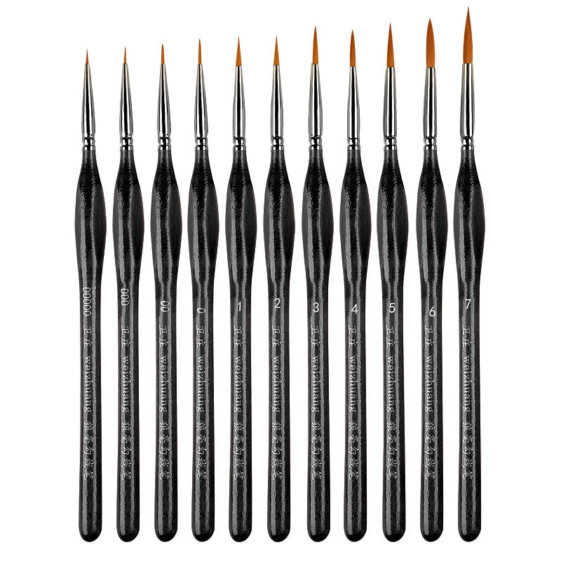 1Set Numbers Brushes Artistic Accessories Multipurpose Painting Supplies Sketch Pen Oil Painting Pens Red/Black Wooden