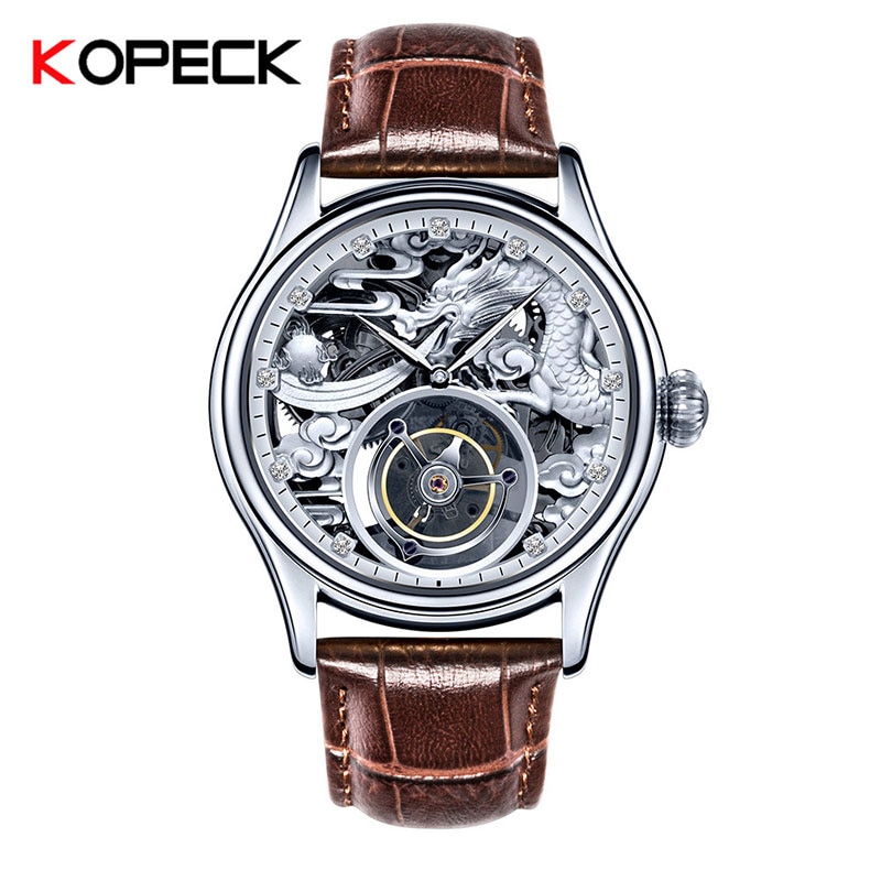 DRAGON TOURBILLON MECHANICAL MOVEMENT MEN'S HIGH-END PRIVATE CUSTOM MECHANICAL LEATHER WATCHES ORIGINAL HOLLOW RELOJES HOMBRE