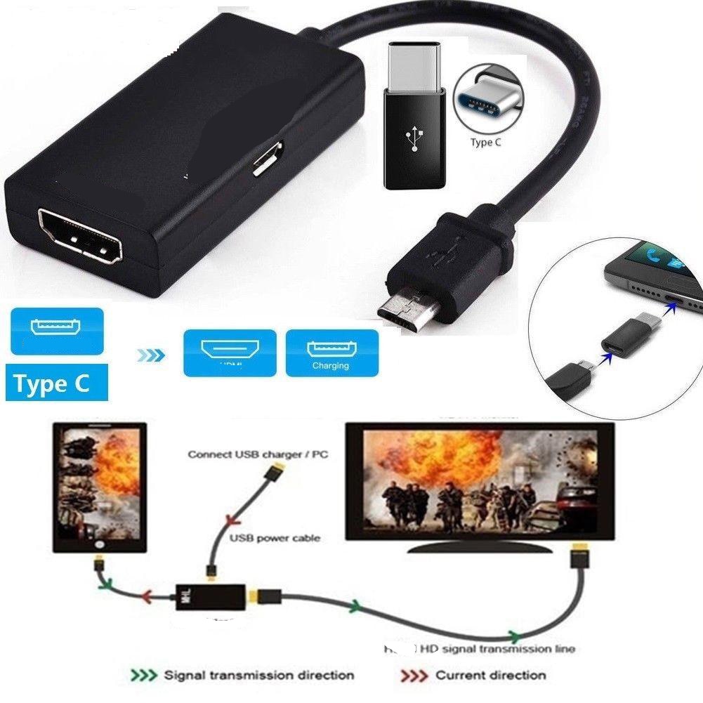 Micro USB converters HDMI-compatible to usb convertors HD 1080P Type C & Micro USB Cable for xiaomi2 HUAWEI Tablet TV Adapter