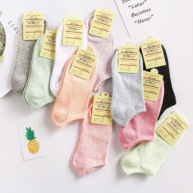 New Fashion Summer Candy Color Short Ladies Nakle Low Cut Boat Socks Spring Ladies Boat Socks Breathable