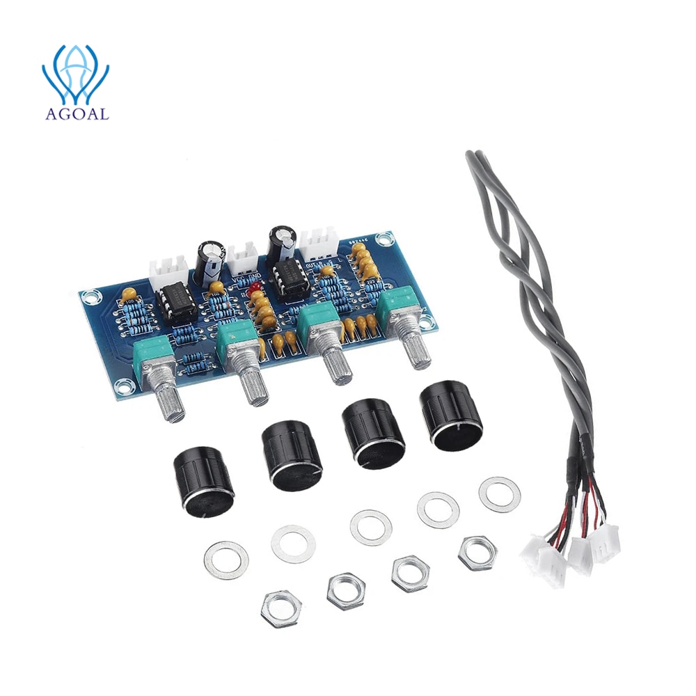 XH-A901 NE5532 Tone Board Preamp Pre-amp with Treble Bass Volume Adjustment Pre-amplifier Tone Controller for Amplifier Board