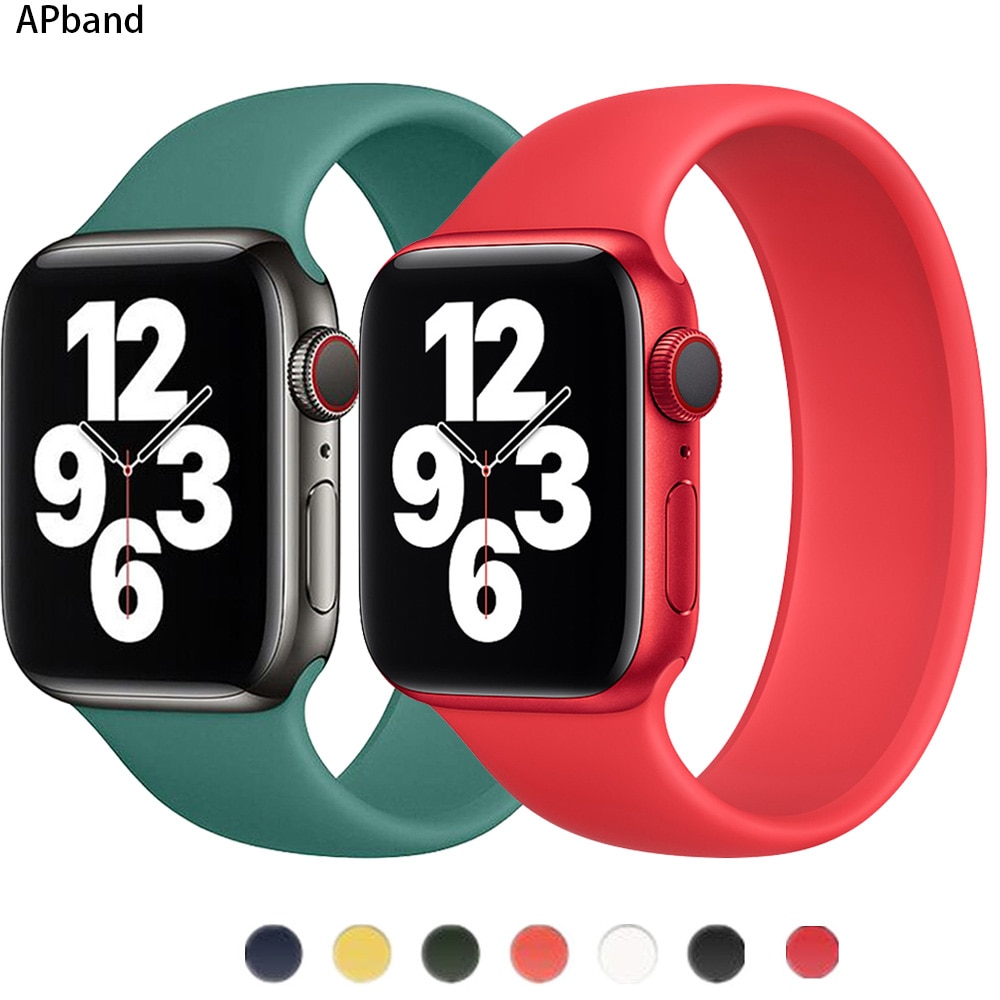 Solo Loop for Apple Watch Band 44mm 40mm iWatch Band 38mm 42mm Elastic Belt Silicone bracelet Apple watch serie 5/4/3/SE/6 Strap