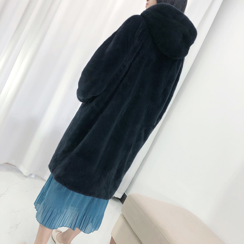 Star Clothing Fashion Natural 90cm Long Style Detachable Silver Fox Fur Coats for Woman Trendy