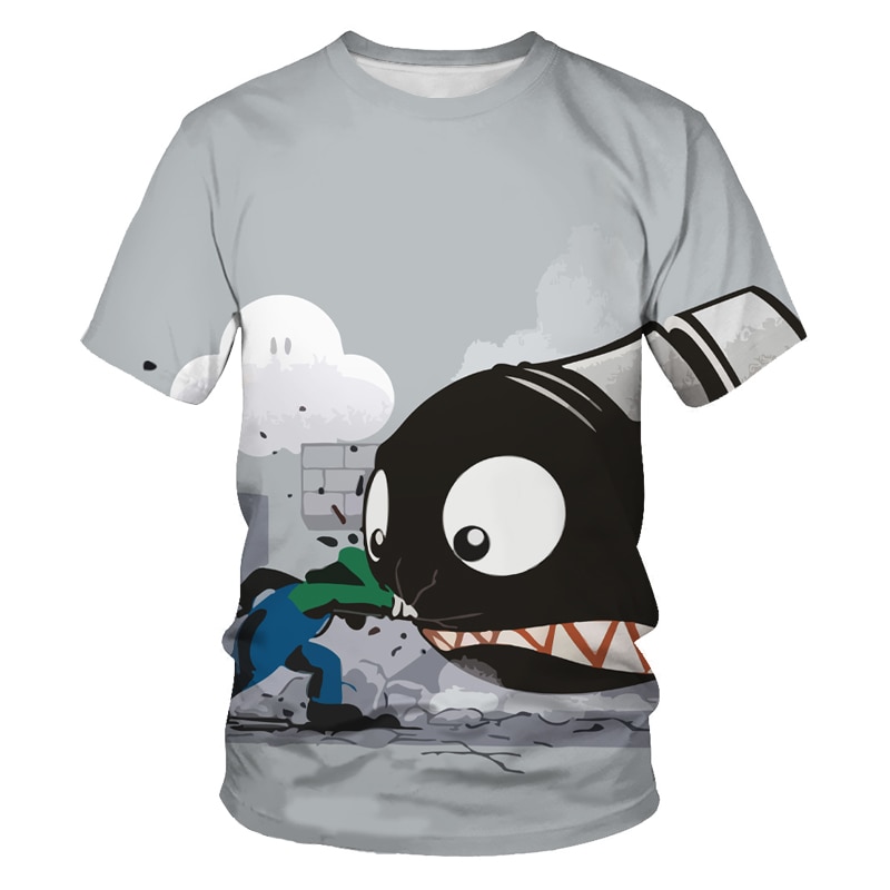 Cartoon anime 3d printed men and women t-shirt soft material shirt casual loose t-shirt sports men's streetwear
