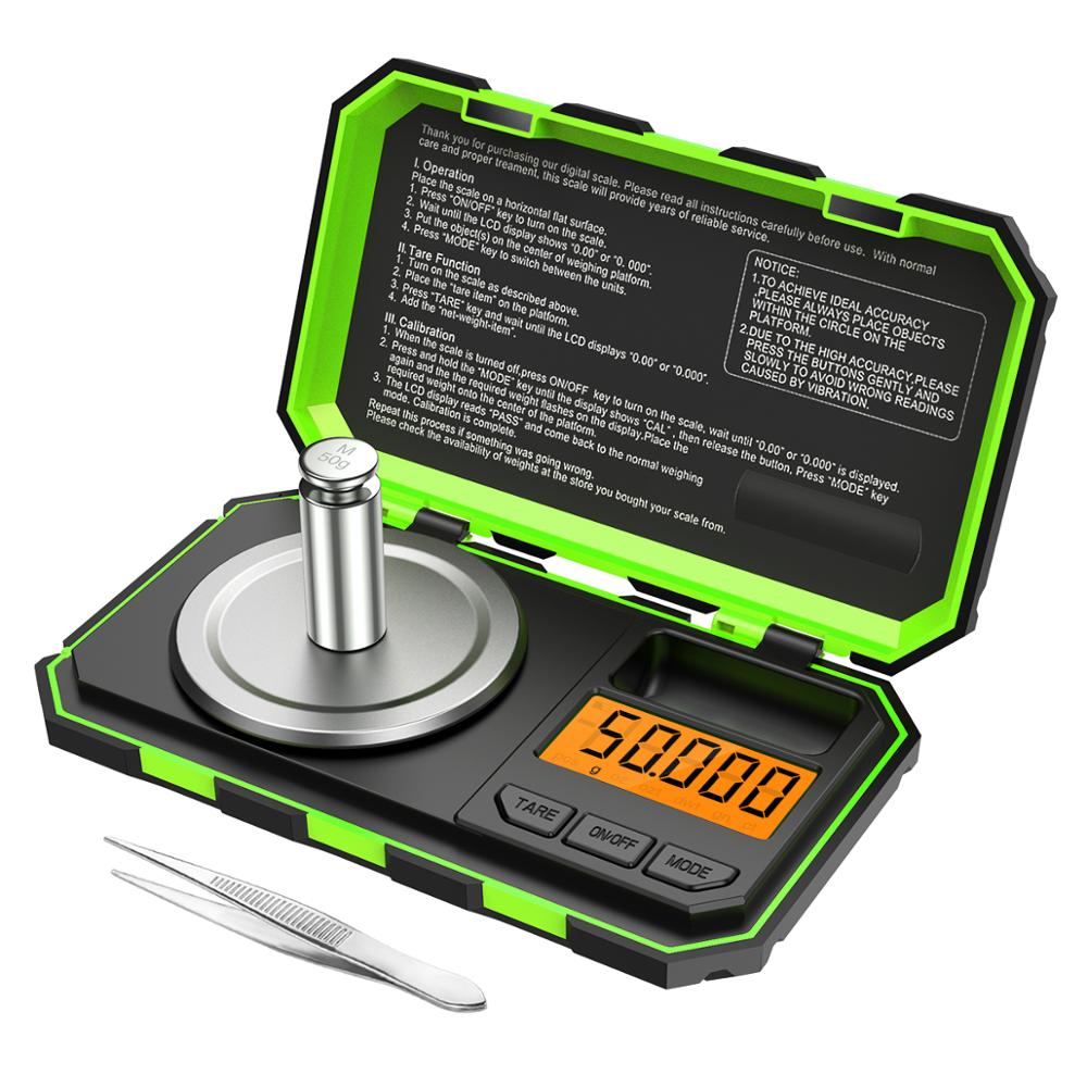 0.001g Mini Digital Scale Milligram Scale Portable Jewelry Scale Baking Scale Kitchen Scale Carat Scale with 50g Calibration