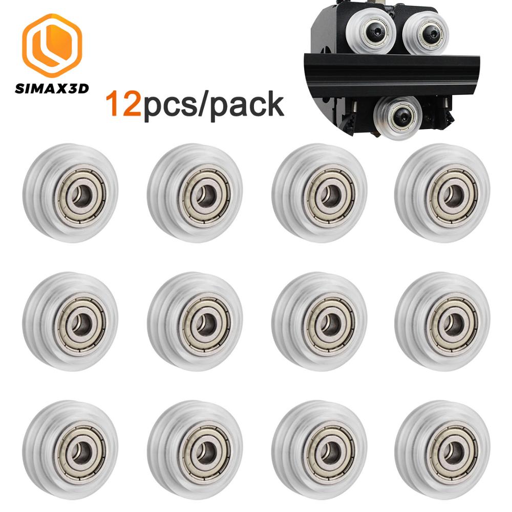 SIMAX3D 3D Printer Clear Polycarbonate Wheel Plastic V-Slot Pulley with 625zz Linear Bearing for Creality CR-10 S5 Ender 3 Pro