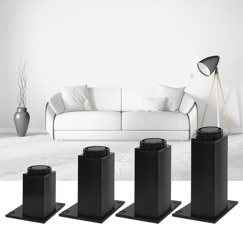 Adjustable Furniture Replacement Legs, Aluminum Alloy Support Feet Cabinet Sofa Tv Cabinet Legs Silver/Black