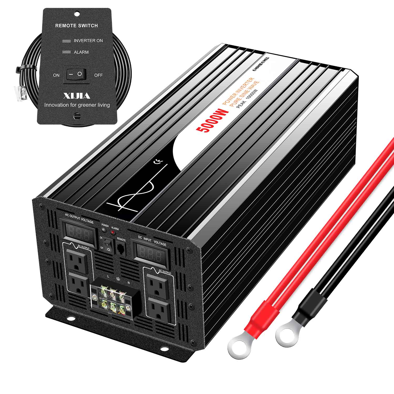 5000W PURE Sine Wave Inverter American Socket Suitable for USA Japan Mexico Canada DC12V 24V 48V To AC100V 110V 120V
