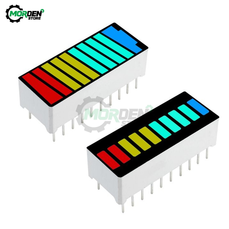 DIY LED Light Display Module 10 Segment Led Bargraph Display Module Ultra Bright Red Green Blue LED Display Indicator