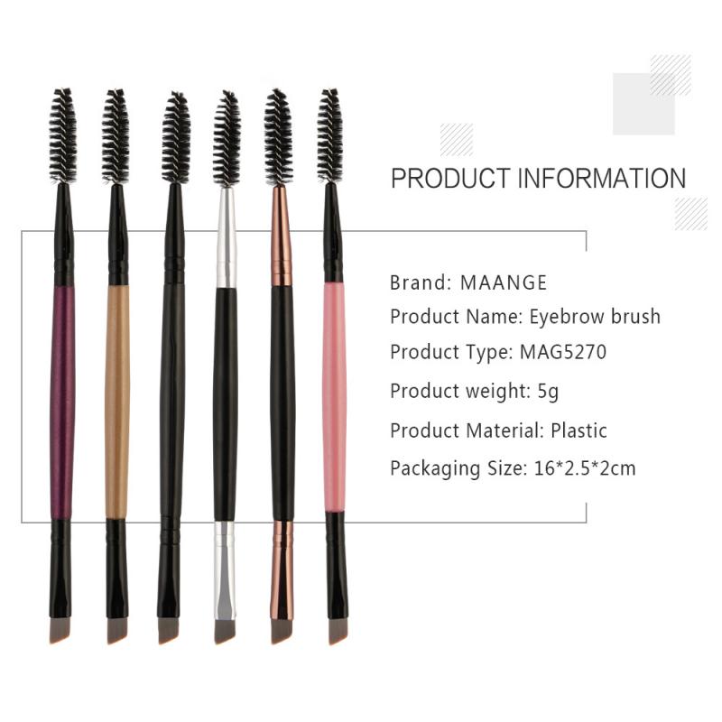 MAANGE 2 in 1 Portable Single Double Eyebrow Brush Eyelash Makeup Brush Makeup Tools Accessories