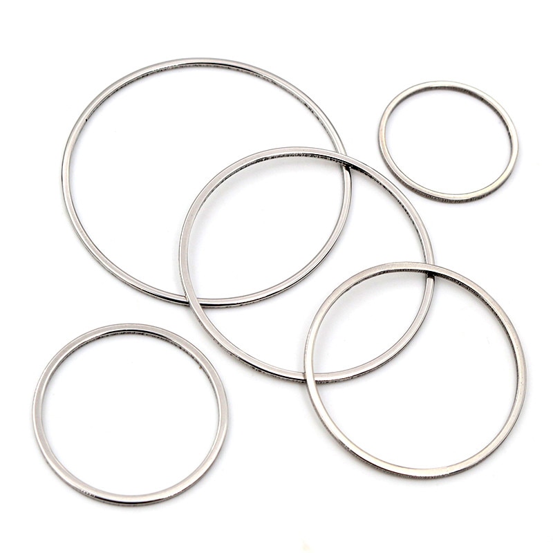 20pcs 20/25/30/35/40mm 316 Stainless Steel Hoops Earrings Rings Big Circle Ear Wire Hoops Pendant For DIY Jewelry Findings