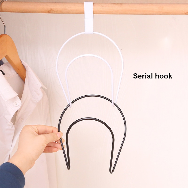 1PC Hat Holder Punch-free Wall Mounted Behind Doors Coat Scarf Storage Rack Space-saving Hat Display Rack Home Storage Rack