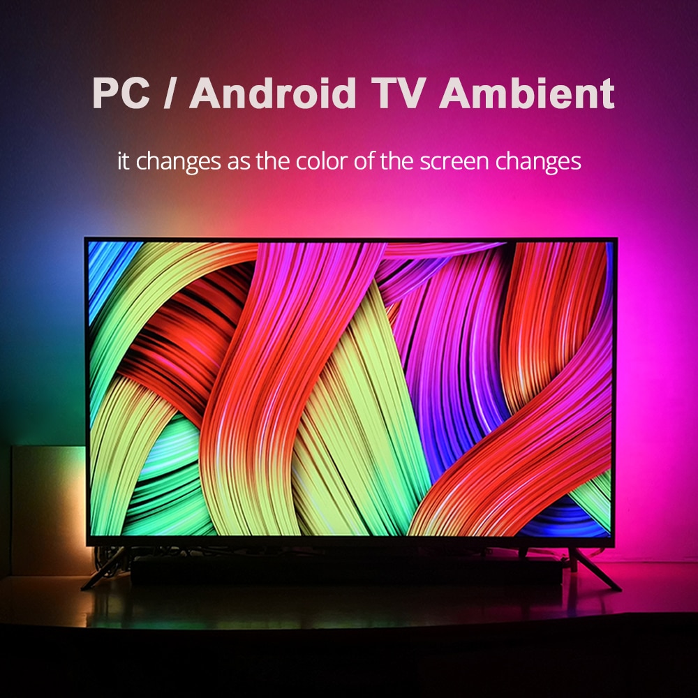 1/2/3/4/5m Ambient TV LED Strips USB Full Set Led Light Tape HDTV Computer Dream Color Sync with Screen DIY Backlight Strip Kit