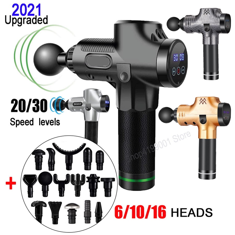 LCD Electric massage Fascia Gun Slimming Body Muscle Relaxation for Neck back foot leg shoulder Massager massage Gun percussion