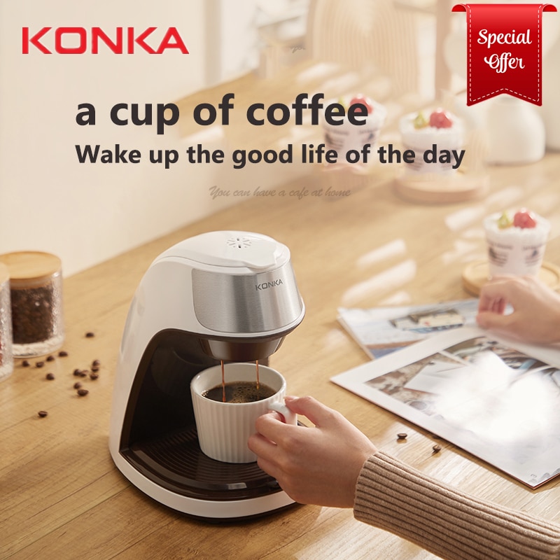 KONKA Home Office Special American Coffee Machine Automatic Dripping Coffee Maker Brew Tea Coffee Powder Free Ceramic Coffee Cup