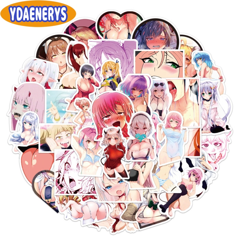 10/30/50Pcs New Anime Hentai Sticker Waifu Sexy Girl Hottie Character Sticker For Laptop Skateboard Phone Bike Motorcycle Decals