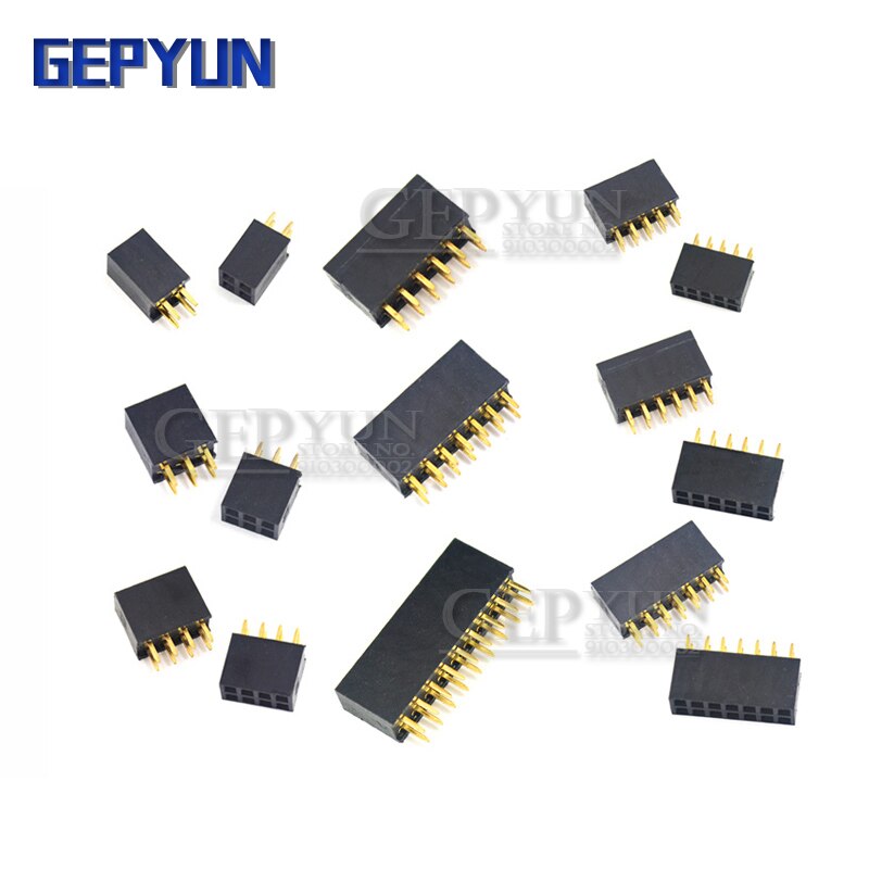 10PCS Double Row Pin Female Header Socket Pitch 2.54mm 2*2p 3PIN 4PIN 5PIN 6PIN 7PIN 8PIN 9PIN 20PIN Connector Gepyun