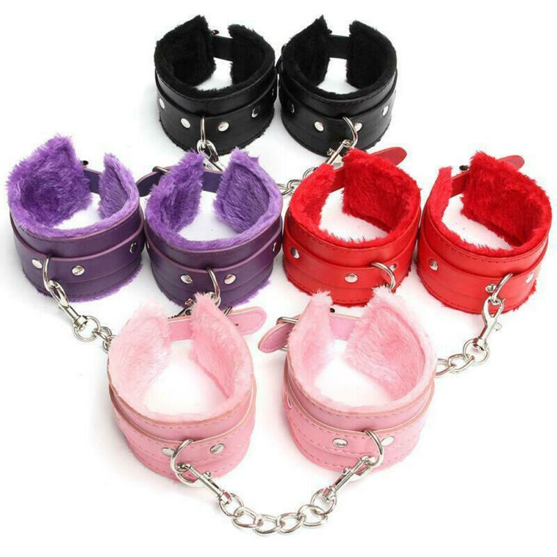 New Hot Sexy PU Leather Wrist Handcuffs Ankle Shackles Exotic Accessories Adjustable Body Bondage Bracelet Restraint Cuff Belt