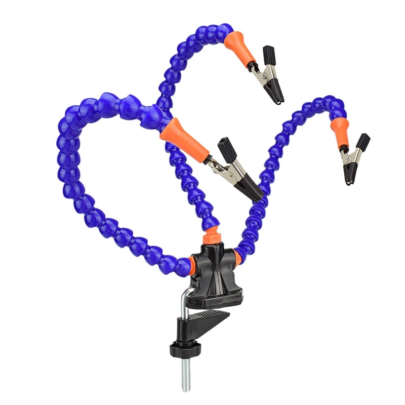 Bench Vise Table Clamp Soldering Station with 3pc Flexible Arms Soldeirng Iron Holder PCB Welding Repair Third Hand Tool plastic