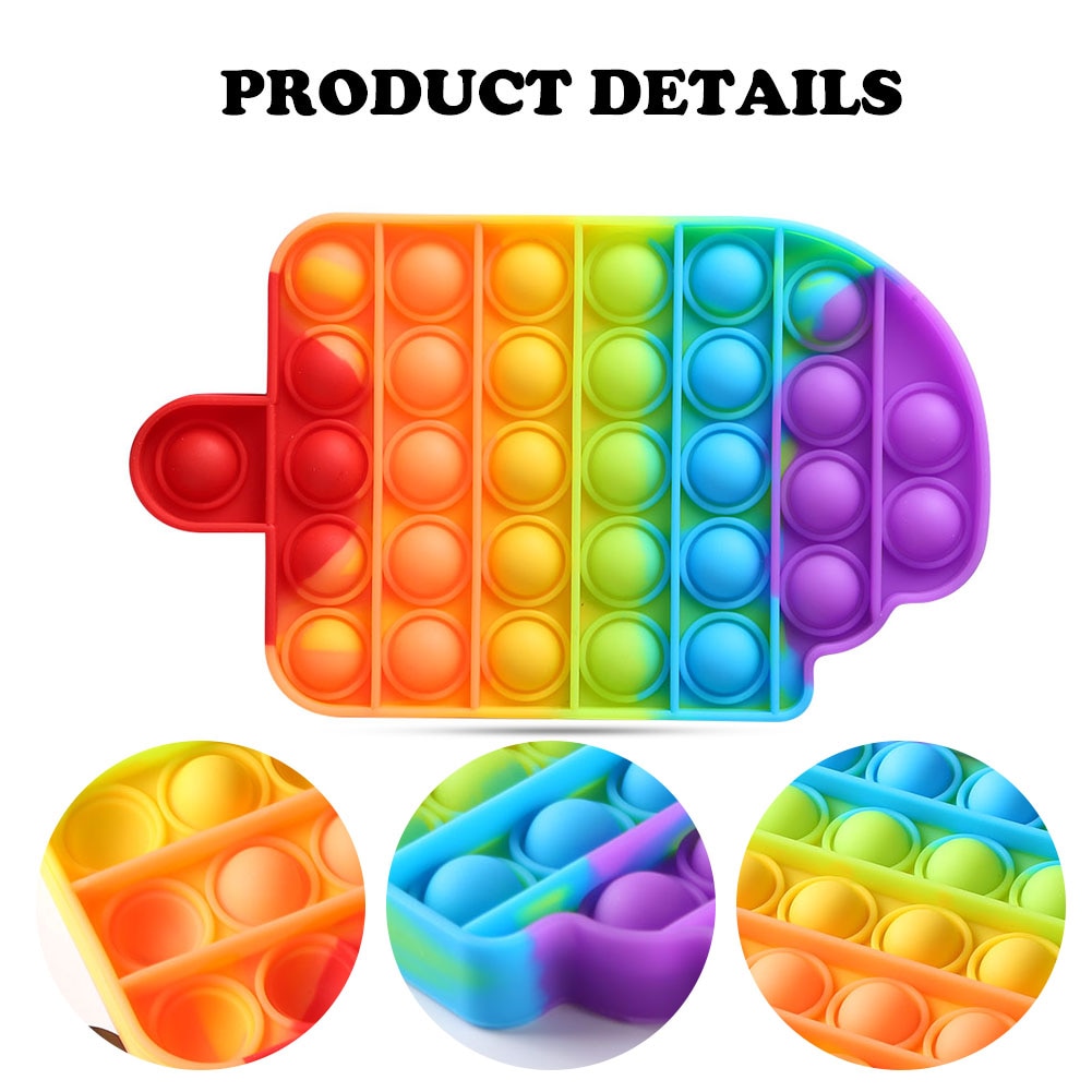 Ice Cream Push Bubble Toy Fidget It Sensory Toy Adult Kids Antistress Increase Focus Push Bubble Funny Anti-stress Fidget