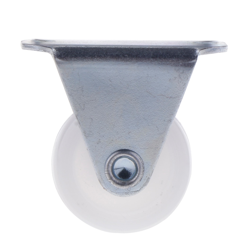 1 Inch White PP Fixed Plate Caster Wheel 10kg 22lbs Cabinet Drawer Trolley Cart