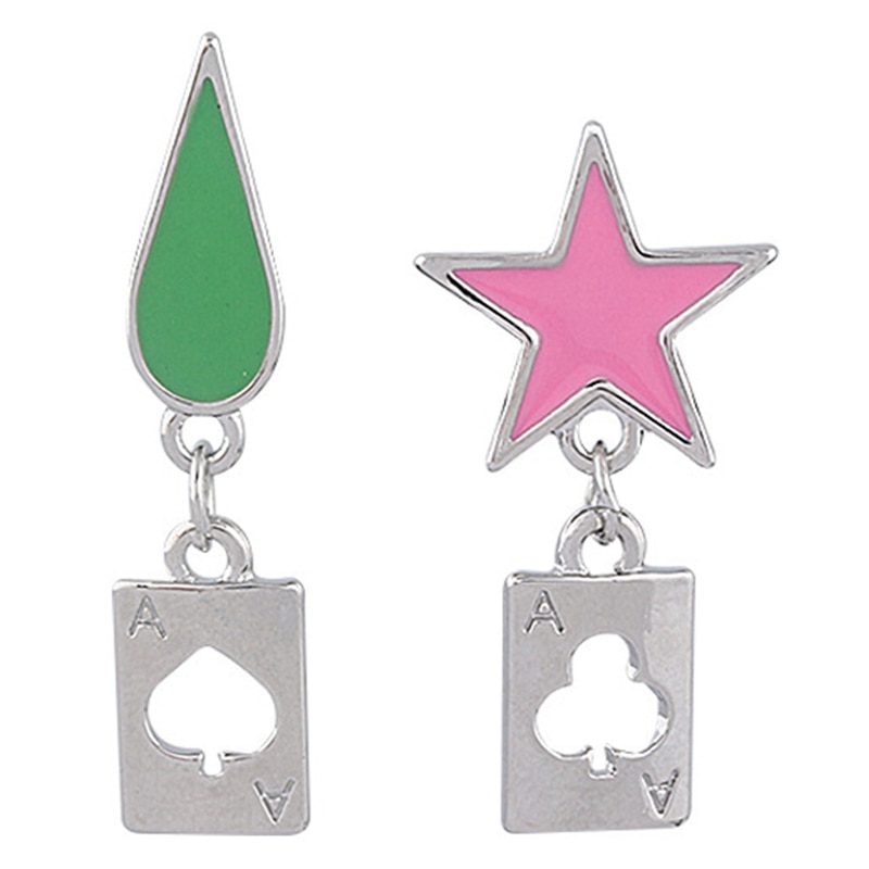 Anime HUNTER x HUNTER Hisoka Cosplay Earrings Five-pointed Star Teardrop Trendy Dangle Earrings Jewelry Gift for Girlfriend