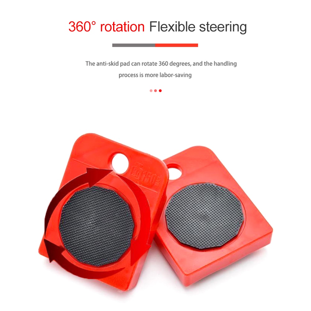 Household Furniture Lifter Strong-Bearing Capacity Heavy Object Moving Transport Set Furnitures Handling Tool w/Wheels Roller
