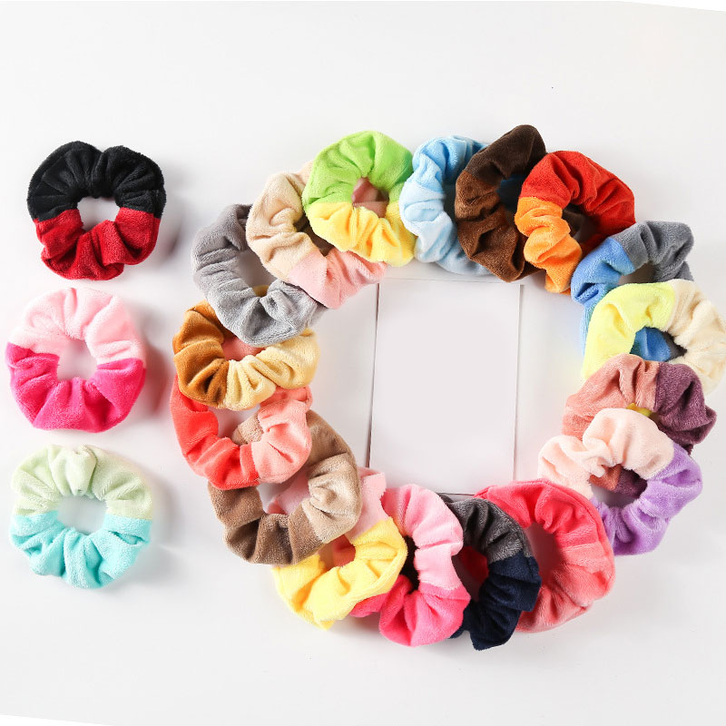 Plush Hair Scrunchies Women Fashion Faux Rabbit Fur Hair Ties Girls Candy Colors Elastic Rubber Bands Ponytail Hair Accessories