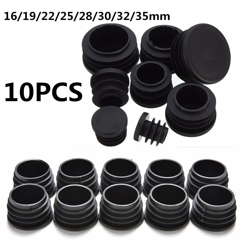 10Pcs/lot New Furniture Leg Plug Blanking End Cap Bung For Round Pipe Tube Diameter: 16/19/22/25/28/30/32/35mm